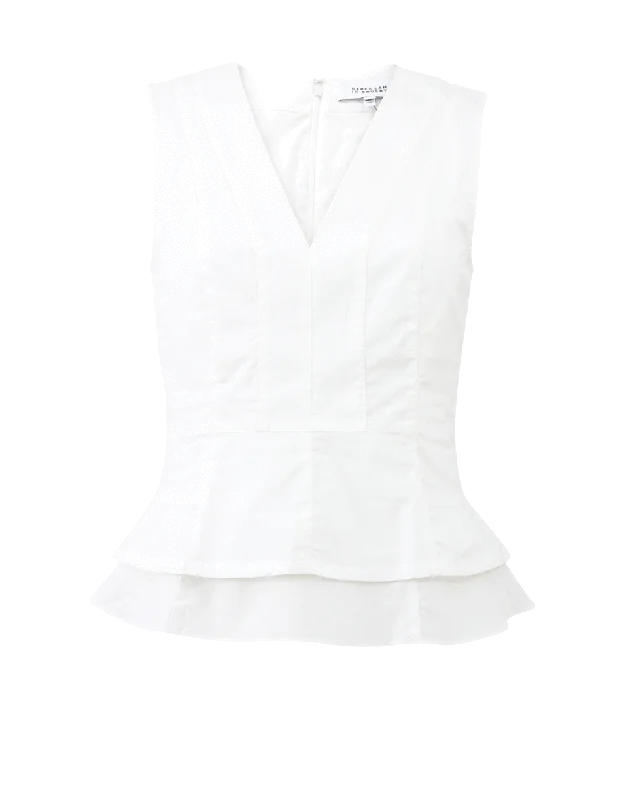 Peplum V-Neck Top Laid - back Women's Style