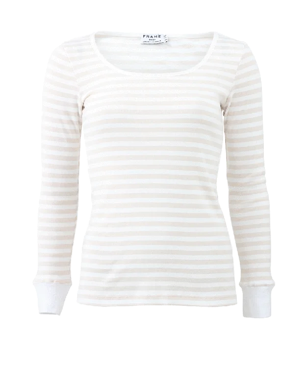 Striped Long Sleeve Tee Trendy Women's 