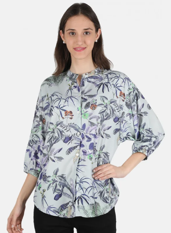 Women Grey Printed Top Cool Women's Skate