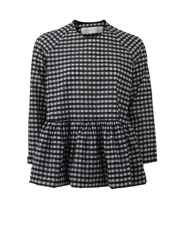 Gingham Ruffle Peplum Top