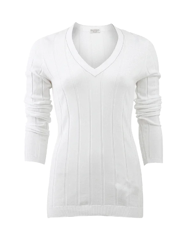 Monili Trim Long-Sleeve Top Sleek Women's Metallic