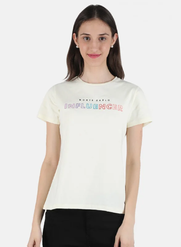 Women Off White Embroidered Top Practical Women's Quick - dry