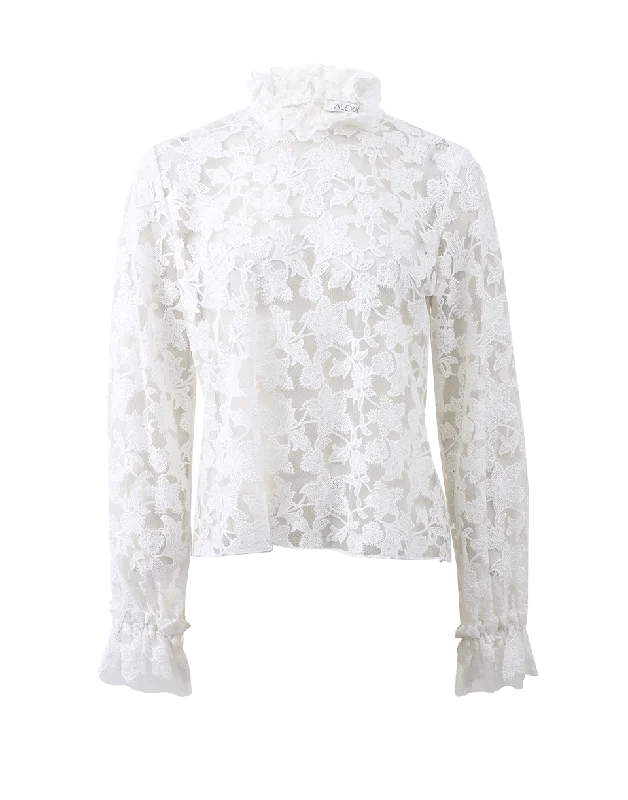 Meryl Embroidered Lace Top Modern Women's Tech
