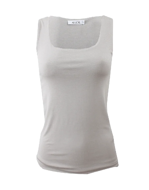 Stretch Shell Tank Monochromatic Office Style