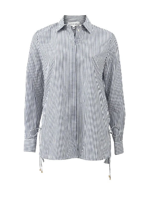 Button Down Side Lace Shirt Edgy Women's Punk