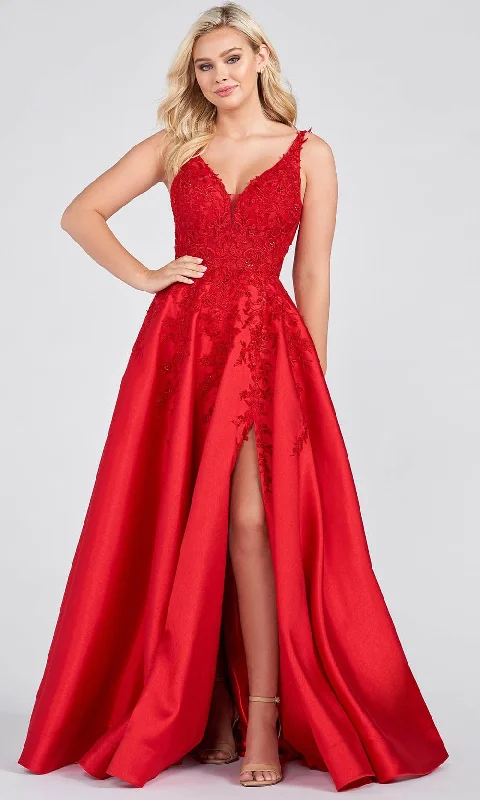 Ellie Wilde EW122074 - Sleeveless Ornate Prom Gown Artistic Women's Hand - painted