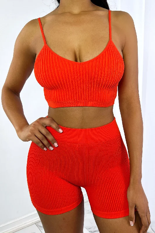Absolute Ribbed Crop Bra Top Minimalist Women's Casual