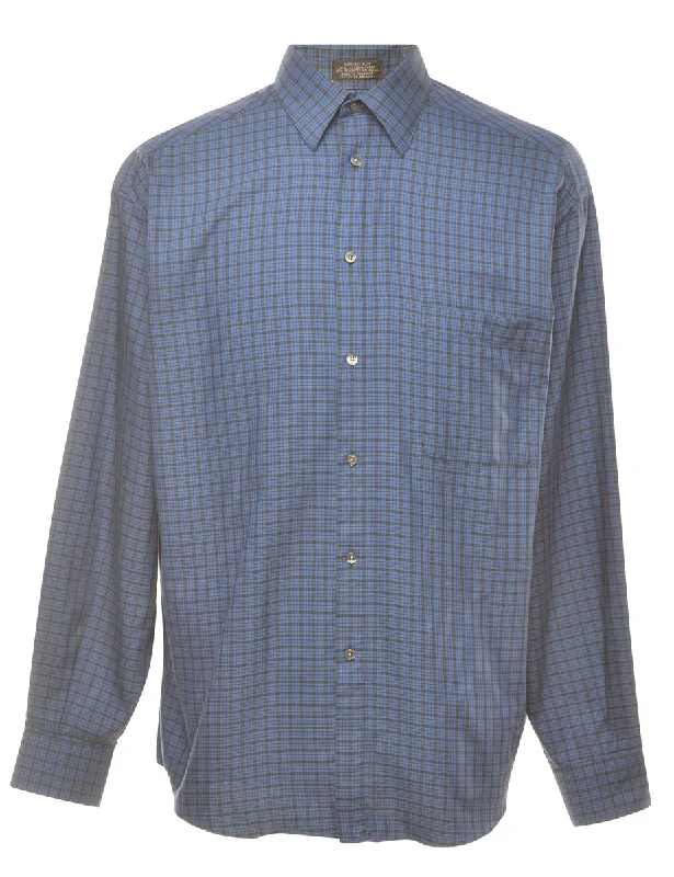 Blue Checked Shirt - L Business