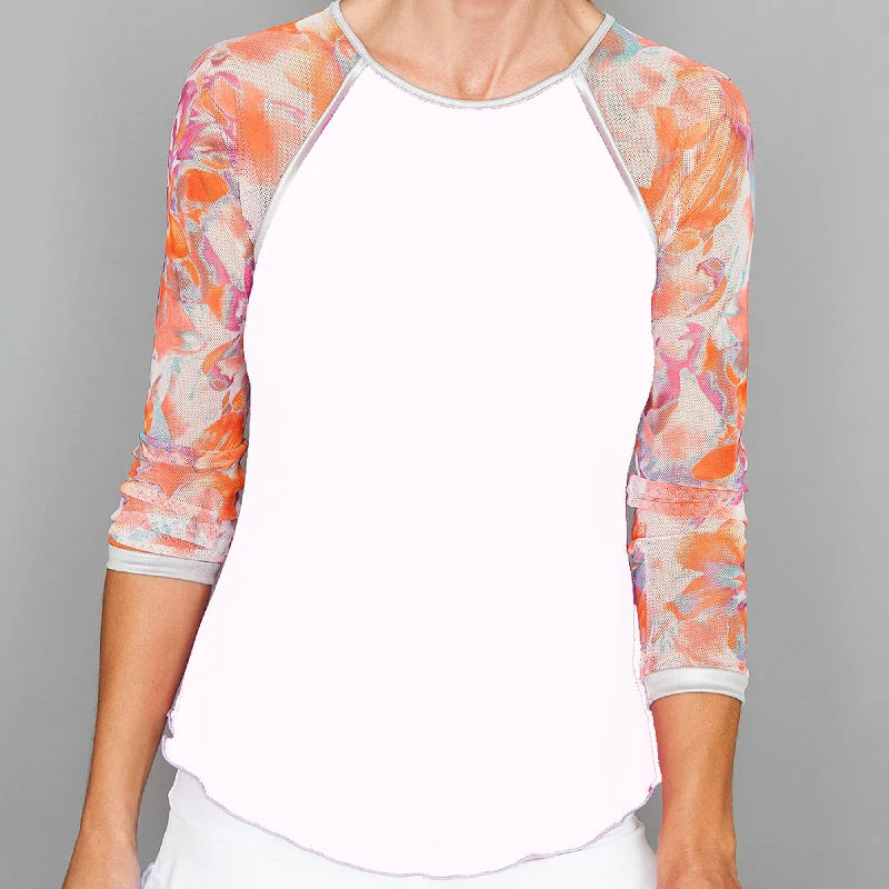 Catalina Long Sleeve Top (white) Monochromatic Office Style