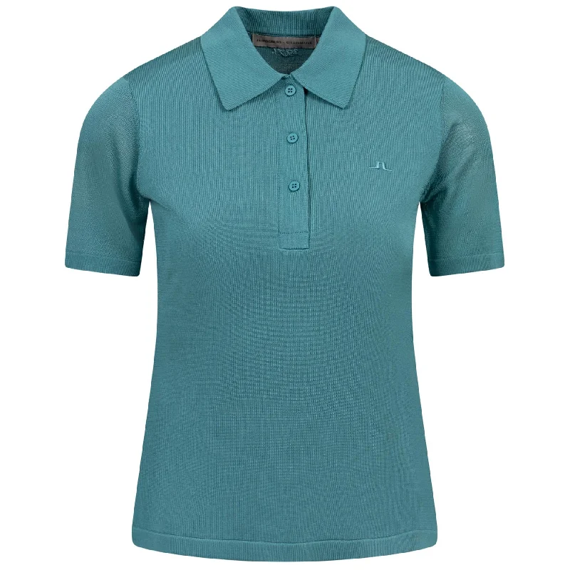 x Glenmuir Womens Amandine Knitted Polo Teal - PS25 Cool Women's Distressed