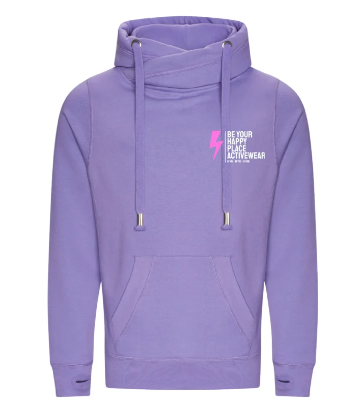 Lavender Cross Neck Hoodie purpose