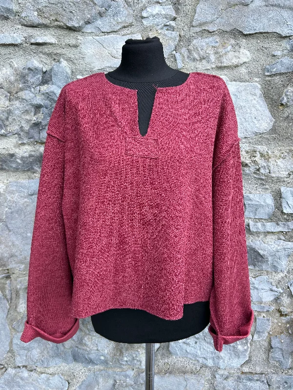 Maroon cropped oversize top uk 12-14 Women