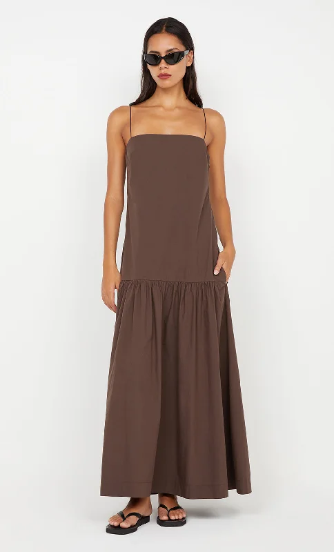 VEDA MAXI DRESS - CHOC British Gentlewoman Style