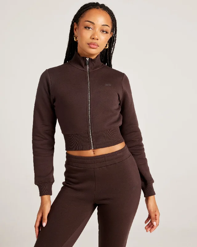Omni Zip Through - Espresso Polished Women's Silk