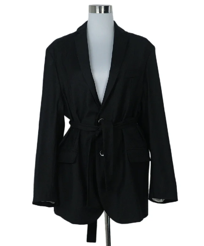 Alter Black Wool & Silk Blazer w/ Belt Scandinavian