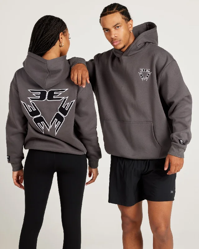 Tri Logo Hoodie - Slate / Black Practical Women's Quick - dry