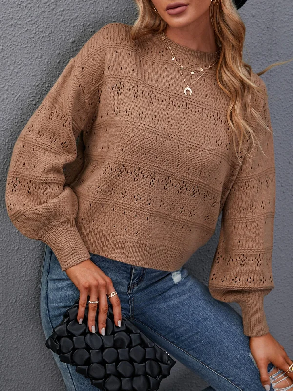 Casual Plain Long Sleeve Round Neck Regular Women Sweater