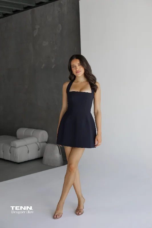 Structured Mini Dress - Navy Scandinavian