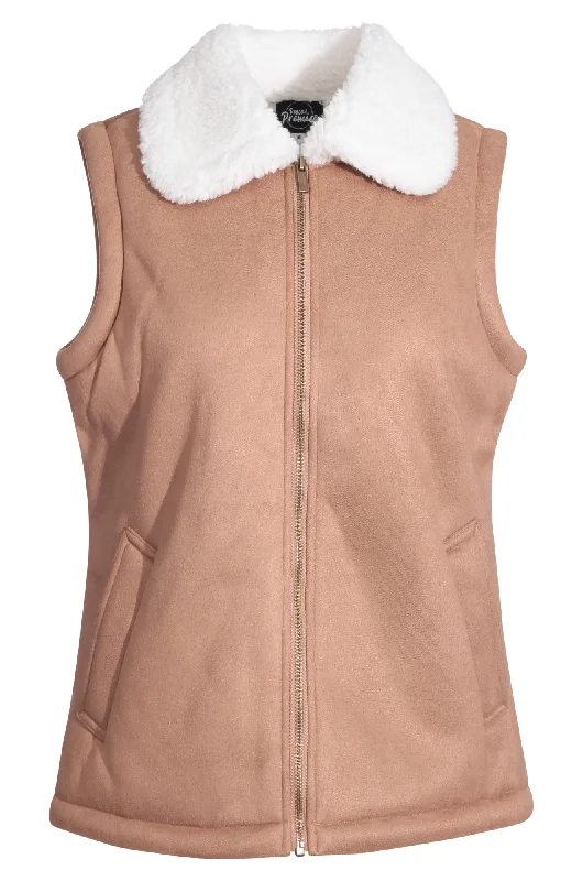 Sheepskin Look Vest | CARAMEL | 7281ZZ Practical Women's Quick - dry