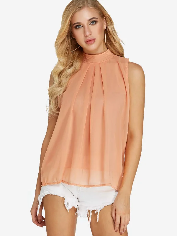 Custom Plain Sleeveless Ruffle Hem Tank Top Artistic Women's Avant - 