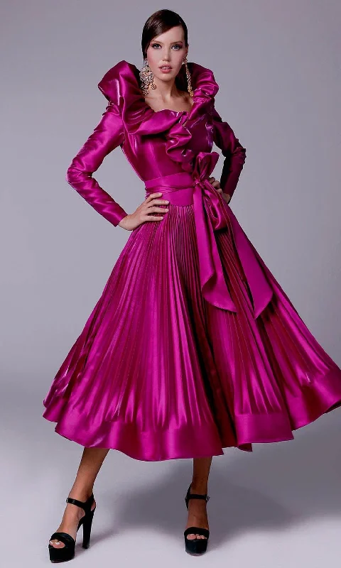 MNM Couture 2696 - Oversized Collar Satin Dress purpose