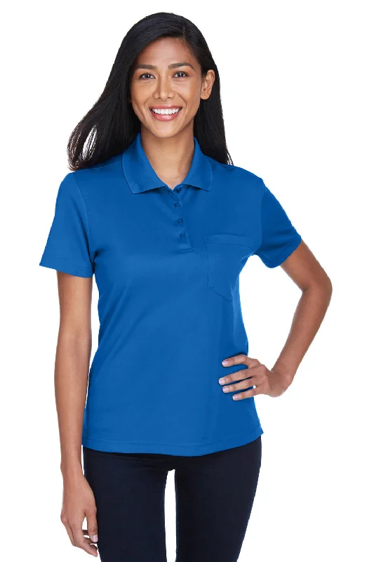 Core 365 Womens Origin Performance Moisture Wicking Short Sleeve Polo Shirt w/ Pocket - True Royal Blue Dapper Women's 1920S Core 365 Womens Origin Performance Moisture Wicking Short Sleeve Polo Shirt w/ Pocket - True Royal Blue Dapper Women's 1920S