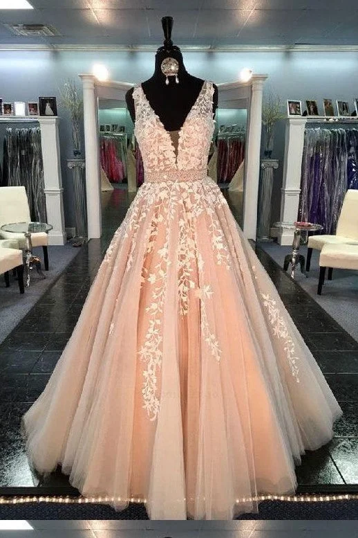 Blush Pink Wedding Dress with Ivory Floral Lace Bodice Bold Women's Animal Print