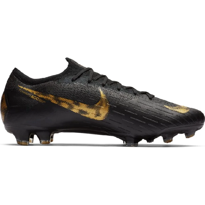 NIKE VAPOR 12 ELITE FG-BLACK/VIVID GOLD Classic Women's Pin - striped