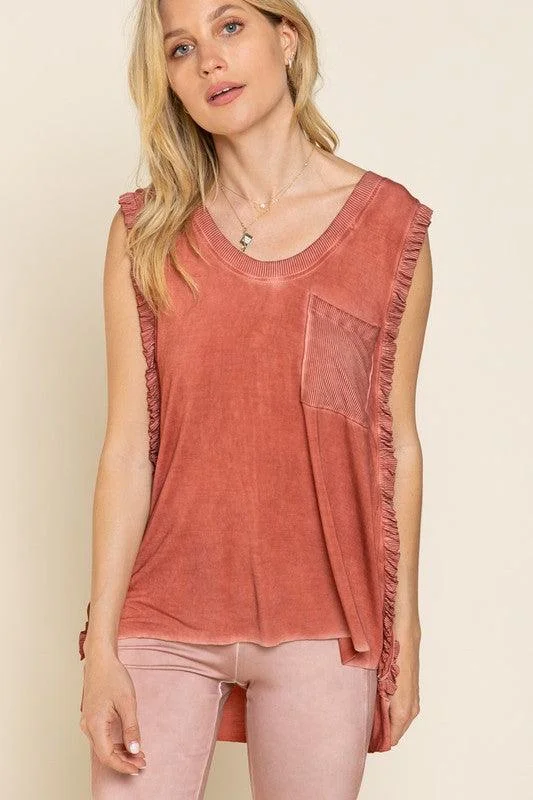 POL Criss-cross Lace-up Open Back Tank Top