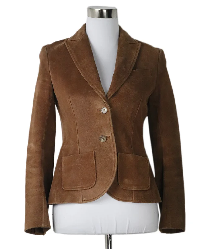 Theory Tan Suede Jacket sz 4 Adventure