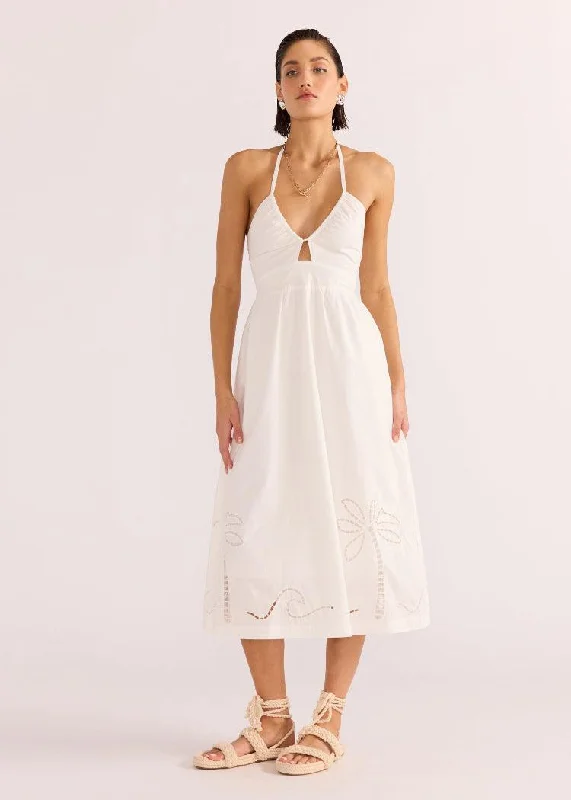 MINKPINK Romina Broderie Dress- White garde