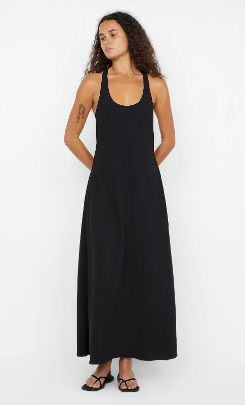 DELAINEY MAXI DRESS - BLACK Practical Women's Quick - dry