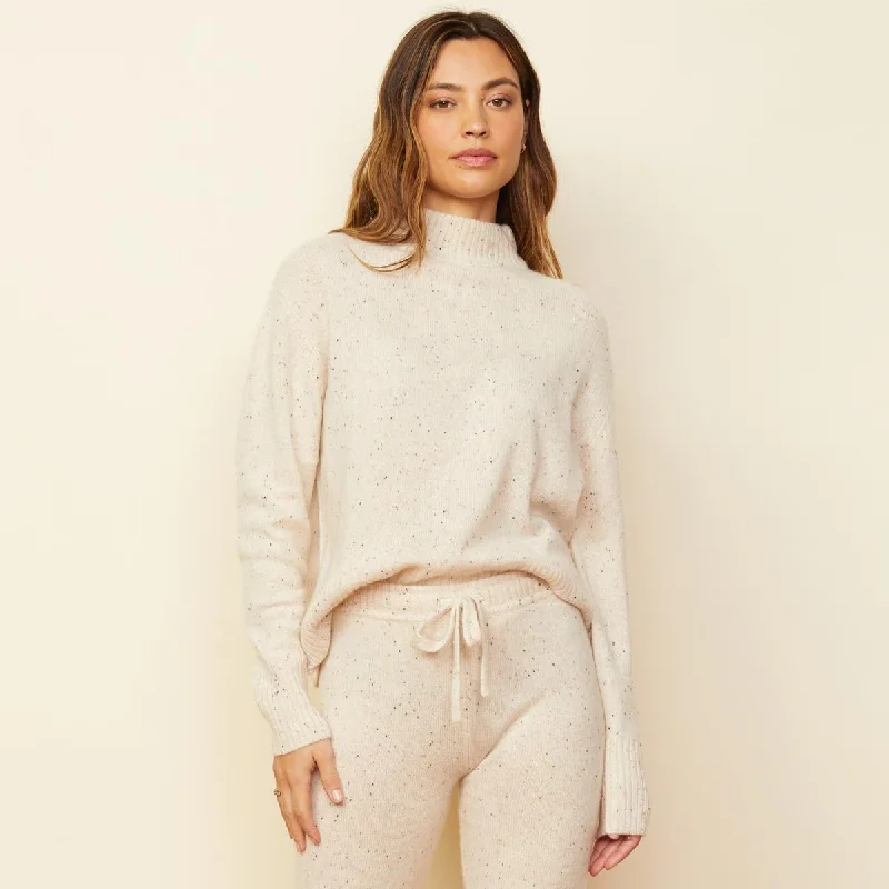 Cashmere Neps Mock Neck Sweatshirt Hip Women's Urban