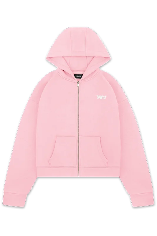 BASIC ZIP HOODIE PINK Practical Women's Multi - 