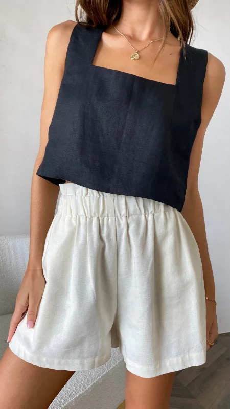 Tillie Crop Top - Black Hip Women's Retro