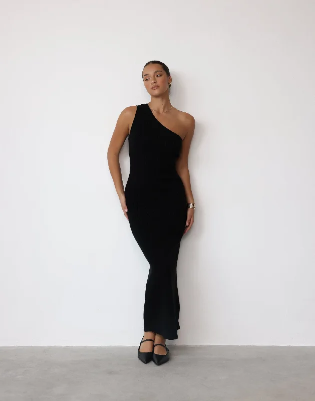 Aubany Maxi Dress (Black) Modern Women's Tech
