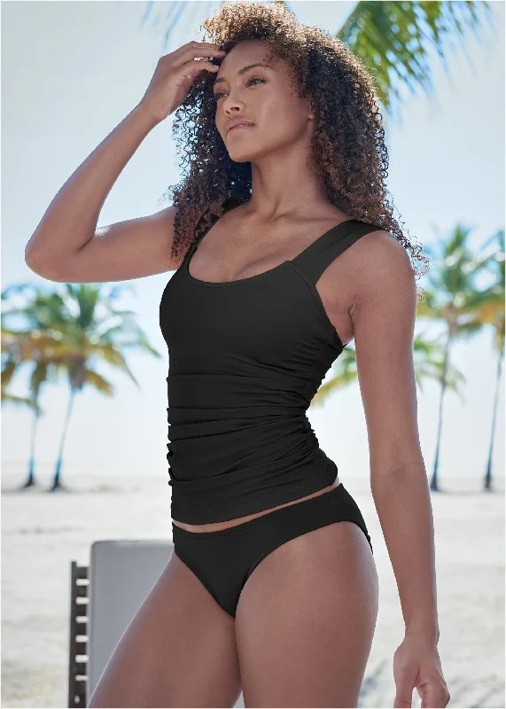 Scoop Neck Tankini Top - Black Beauty