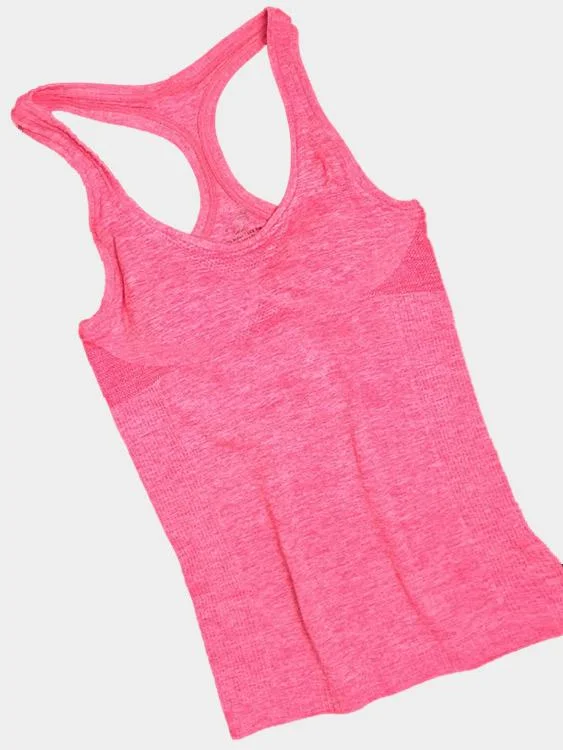 Custom Round Neck Plain Sleeveless Pink Tank Top Unique Women's Upcycled