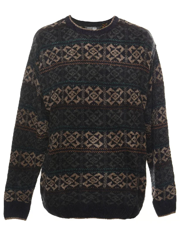 Britches Geometric Pattern Jumper - XL Scandinavian