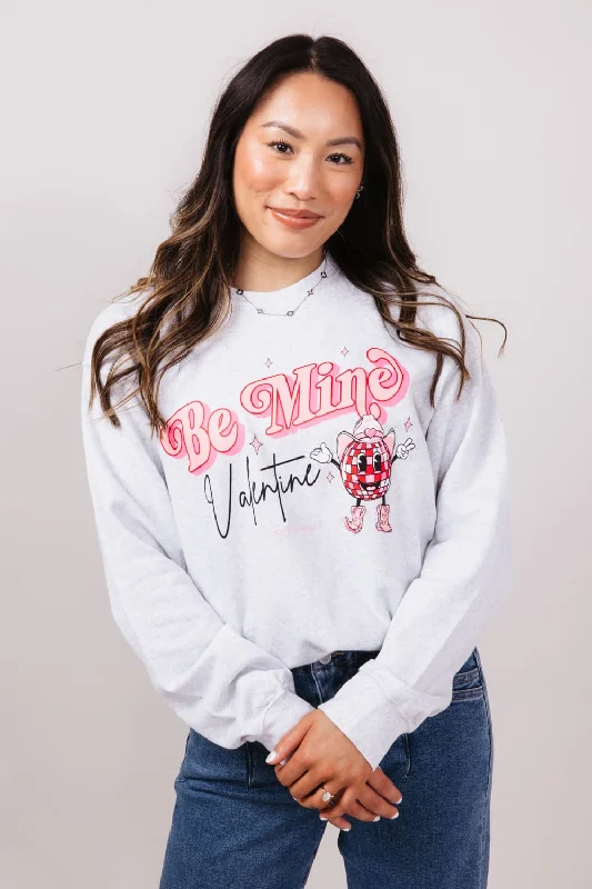 Simply Southern Be Mine Fleece Sweatshirt for Women in Light Grey | CREW-MINE-FLURRY Casual Women's Japanese Simply Southern Be Mine Fleece Sweatshirt for Women in Light Grey | CREW-MINE-FLURRY Casual Women's Japanese