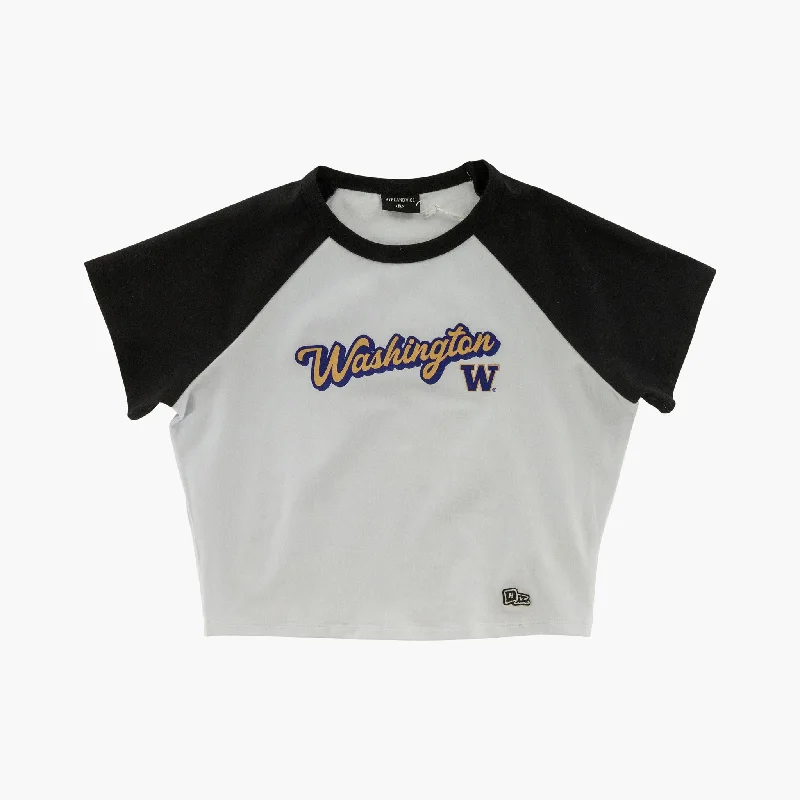 Washington Huskies Women's Crop Home Run T-Shirt Earthy Women's 