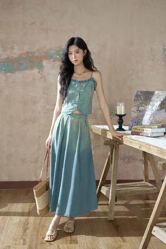 Spaghetti Strap Top and Skirt Set Separately Sold Trendy Women's 