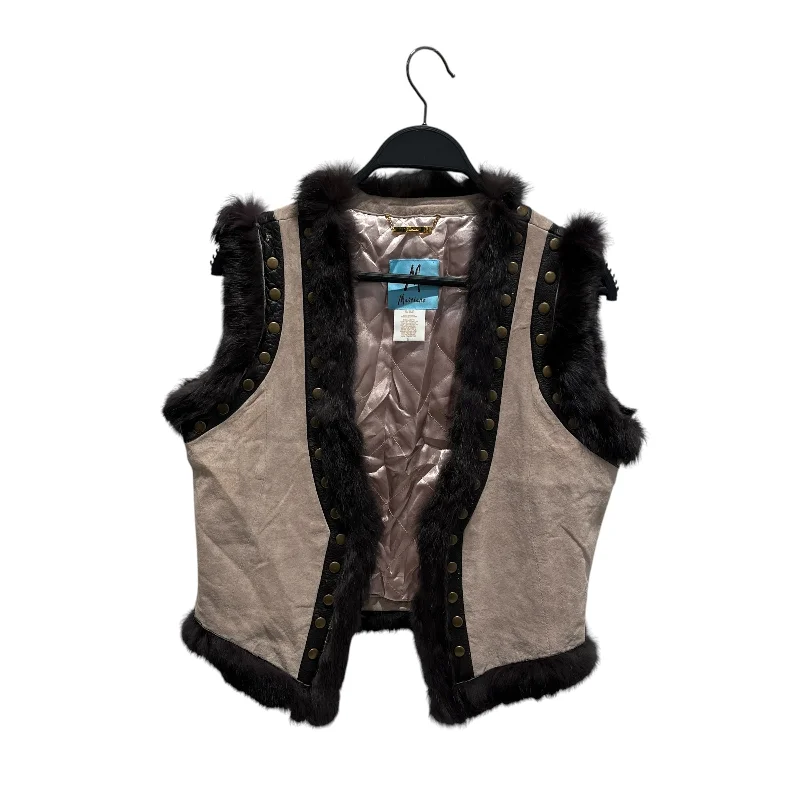 Marciano/Vest/S/Suede/CRM/fur trim flat stud Classic Women's Tweed