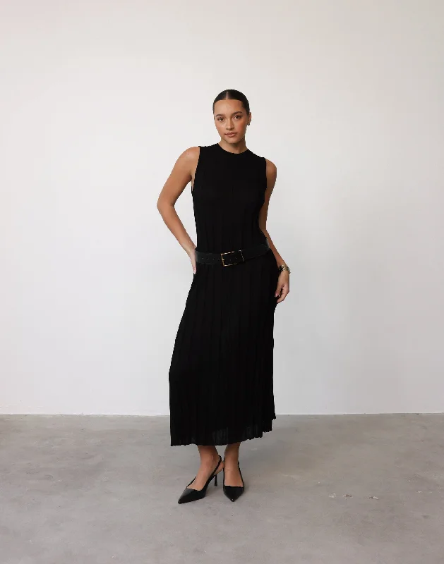 Jemima Maxi Dress (Black) Hip Women's Retro