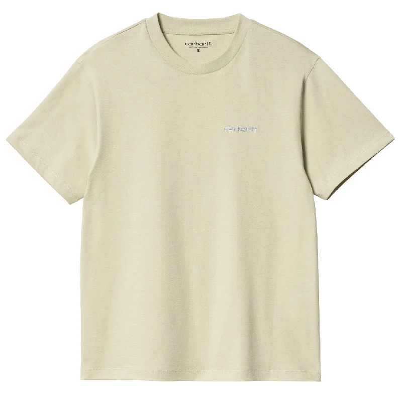 Carhartt WIP Womens Script Embroidery T-Shirt Beryl / Frosted Blue Confident Women's Power