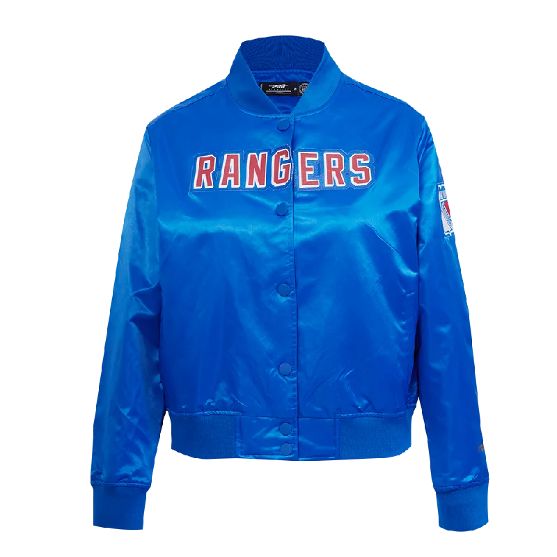 NHL NEW YORK RANGERS CLASSIC WOMEN'S SATIN JACKET (ROYAL BLUE) Sophisticated Women's NHL NEW YORK RANGERS CLASSIC WOMEN'S SATIN JACKET (ROYAL BLUE) Sophisticated Women's