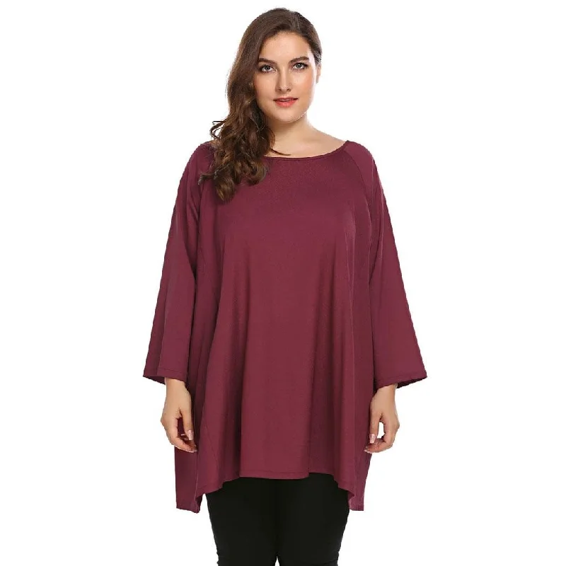 ANLUKE Loose Tunic Pullovers Long Sleeve T-shirt