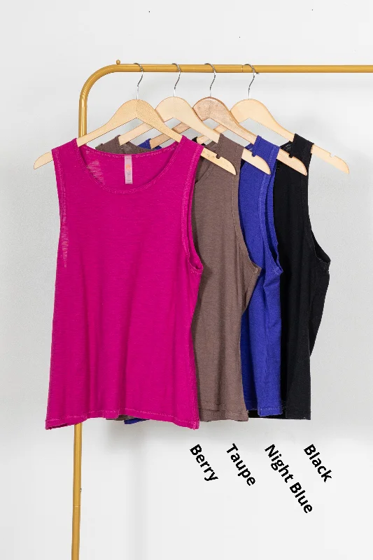 Boxy Fit Core Knit Tank Top Sporty Women's Athleisure 