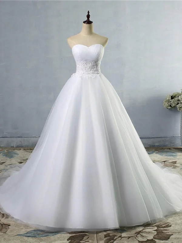 Gorgeous Sweetheart Cathedral Ball Gown Wedding Dresses