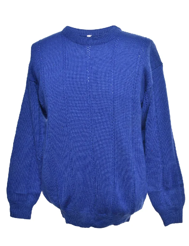 Blue Long Sleeved Jumper - M Sleek Women's 
